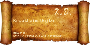 Krautheim Dejte névjegykártya